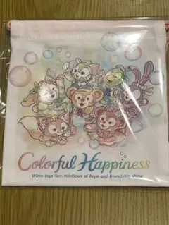 ディズニーシー　ダッフィー&フレンズ　カラフルハピネス　きんちゃく