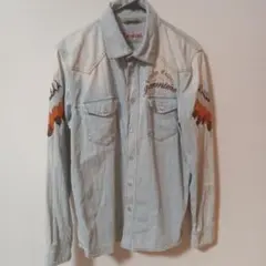 美品☆geronimo 刺繍デニムシャツ 長袖シャツMサイズ