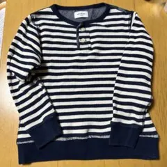 ARCH&LINE ネイビー/ホワイトストライプ 長袖カットソー　115cm