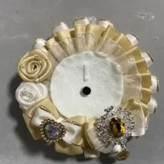 ロゼット ホワイト×ゴールド