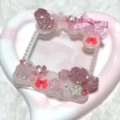 即購入OK❤︎硬質ケースデコ ホイップデコ ピンク 花 薔薇 桜 No.473
