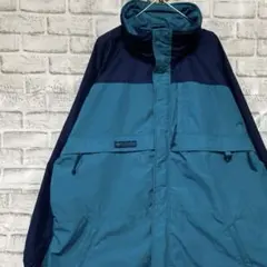 コロンビア　マウンテンパーカー　ブルーXLロゴ刺繍アウトドア1119