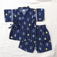 甚平 80cm ネイビー 虫柄 カブトムシ クワガタ ／ アプレ レ クール