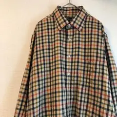 ダックス　ロンドン　渋　チェック　シャツ　クール　アースカラー　長袖　古着