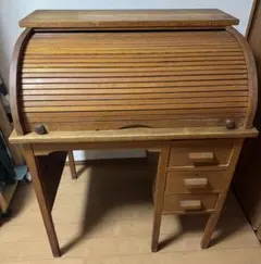vintage】ロールトップテーブル アンティーク 蛇腹式 - メルカリ