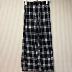 H&M カジュアルパンツ【XS】ブラック/ホワイトチェック ヴィンテージ古着