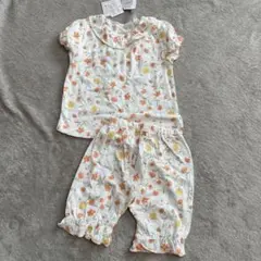 【新品】　花柄 綿100% セットアップ　ナイトウェア 90cm