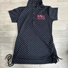 ミッキーマウス刺繍ポロシャツ 黒 水玉のサムネイル