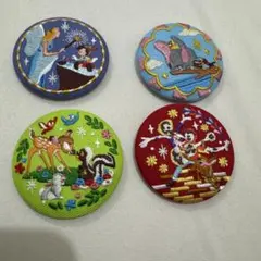 ディズニー刺繍缶バッジ4個セット