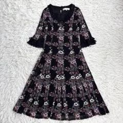 新品タグ付き スーパービューティー 花柄ロングワンピース 裏地付き 42