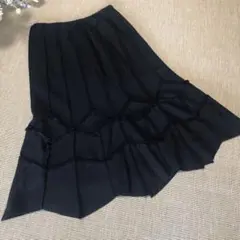 気まぐれお値下げ2800円 シビラ【M】黒 プリーツスカート ひざ下丈スカート