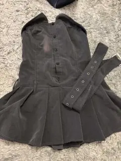 SHEIN グレー ノースリーブ ミニワンピース S