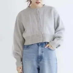 Wcloset ダブルクローゼット　シースルー　パフスリーブ　カーディガン