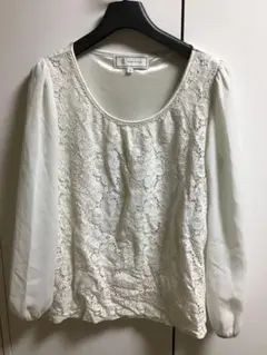 【ROPE PICNIC/ロペピクニック】長袖レースブラウス/38★ホワイト