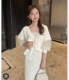 CAPRICIEUX LEMAGE　袖シアーカーディガン