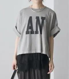 《新品》ピュアルセシン スーピマコットンBIロゴショートTシャツ グレーのサムネイル