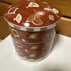 重箱 三段重 縁起物 亀 扇子 梅 模様 お値下げ中 重箱 三段重 縁起物 亀 扇子 梅 模様 - メルカリ