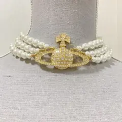 Vivienne Westwood｜3連パールチョーカー／ゴールド