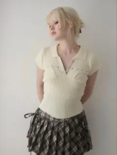 andmary Lindsay logo tops アイボリー ANDMARY】Lindsay logo tops
