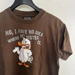 Duck プリント 半袖Tシャツ ブラウン
