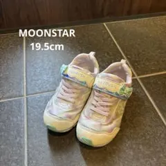 MoonStar 女の子スニーカー 19.5cm 軽量 キラキラ パープル系