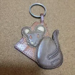 genten ねずみ　キーホルダー　革