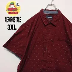 USA古着 AEROPOSTALE　半袖ボタンシャツ3XL　小豆色