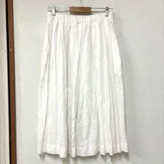リネンホワイト フレアスカート ウエストゴムのサムネイル