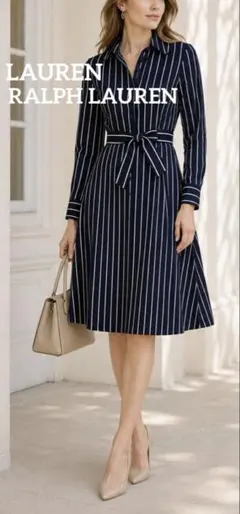 極美品✨ラルフローレン ダブルフェイスジョーゼットワンピース ベルト