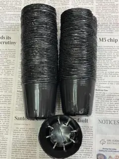新品⭐︎6センチ　スリット8入り黒ポリポット⭐︎200個⭐︎のサムネイル