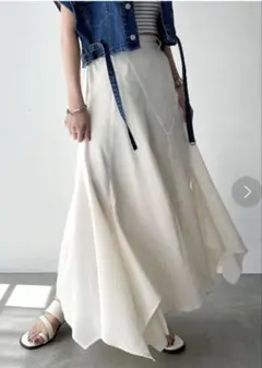PAGEBOY　リネンライクボリュームスカート　オフホワイト