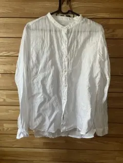 ホワイトリネン長袖シャツ Lサイズ 無印