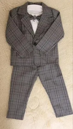子供用　キッズ　フォーマルスーツ チェック柄　100サイズ　入園式　卒園式