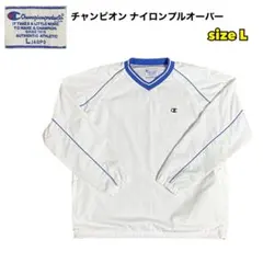 古着 Champion チャンピオン ナイロンプルオーバー Vネック Lサイズ