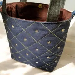 ❤ふんわり❤️キラキラデコ デニムリメイク トートバッグ ハンドメイド