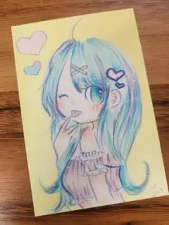 アナログイラスト　女の子　原画