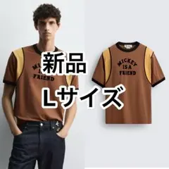 ZARA コントラスト テキスト Tシャツ ハリーランバート ディズニー