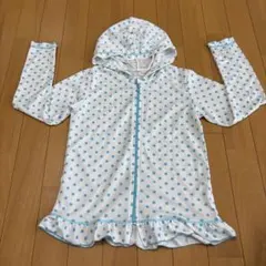 最終お値下げしました！ 水玉模様 フード付きラッシュガード 140