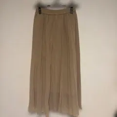 GU ベージュ プリーツ ロングスカート S