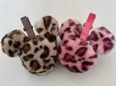 ディズニー ミッキーヒョウ柄　耳あて イヤーマフ　2色セット