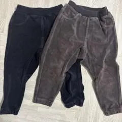 無印良品　90サイズ 黒とグレーのパンツ 2点セット　コーデュロイ