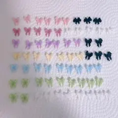 リボン型ネイルパーツ 多色セット
