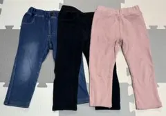 デニム・ブラック・ピンク 3枚セット パンツ