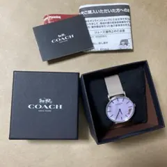COACH ピンクダイヤル アナログ腕時計