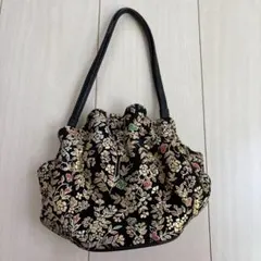 お値下げ交渉可！和装バッグ 黒地 花柄