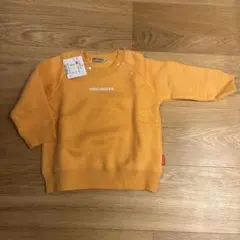 ミキハウス　裏起毛ロゴトレーナー　オレンジ　80