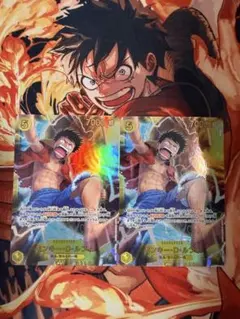 ワンピースカードゲーム　神の島の冒険　ルフィ　シークレット×２枚セット