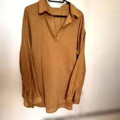 アーバンリサーチ　リネン混長袖スキッパーシャツ