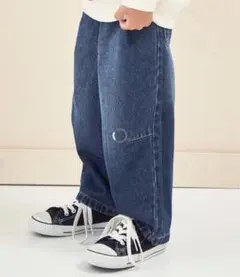 BREEZE ワイドタックパンツ　デニム　130