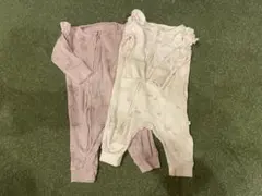 nextリブ編みロンパース2点セット（ピンク・ホワイト）